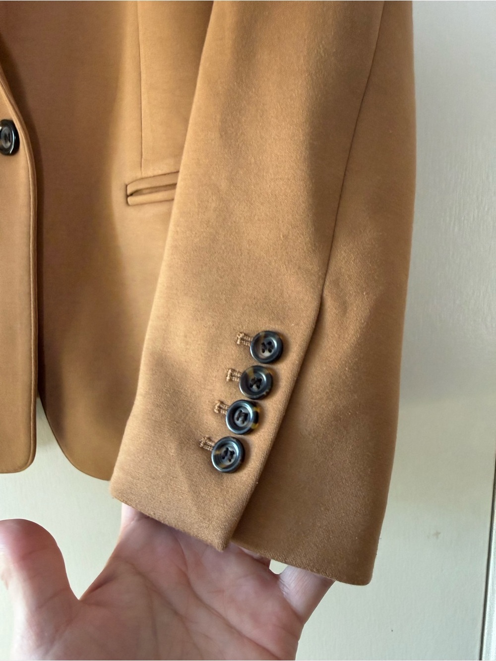 Ann Taylor Knit Blazer Classic Neutral Camel Tan Polished Chic Academia Comfy - Picture 4 of 7